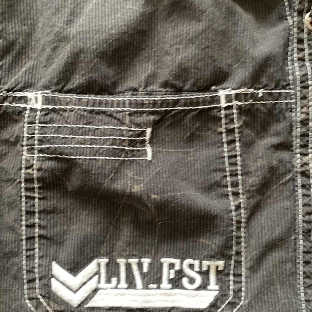 Affliction Men’s Button front distressed corduroy shirt. Size Medium. $FIRM$ - Picture 9 of 11